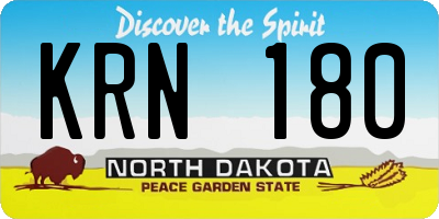 ND license plate KRN180