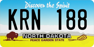 ND license plate KRN188