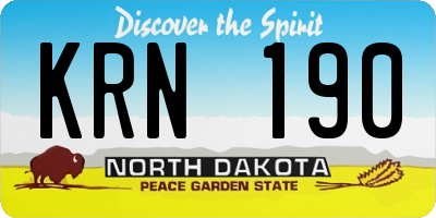 ND license plate KRN190