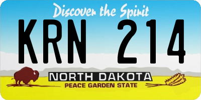 ND license plate KRN214