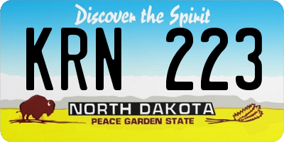 ND license plate KRN223