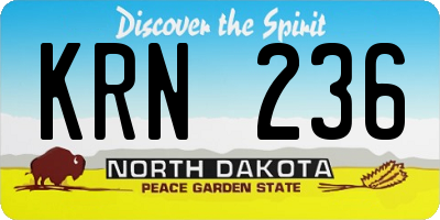 ND license plate KRN236