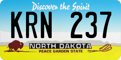 ND license plate KRN237