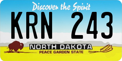 ND license plate KRN243