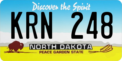 ND license plate KRN248