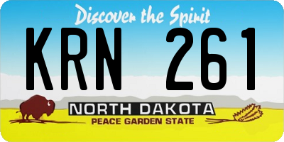 ND license plate KRN261