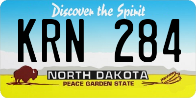 ND license plate KRN284