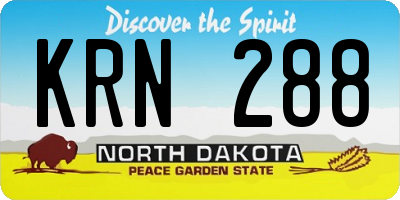 ND license plate KRN288