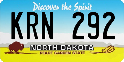 ND license plate KRN292