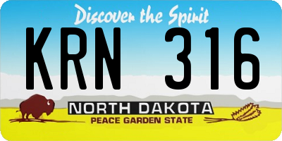 ND license plate KRN316