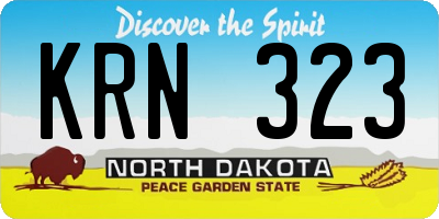 ND license plate KRN323