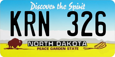 ND license plate KRN326