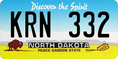 ND license plate KRN332