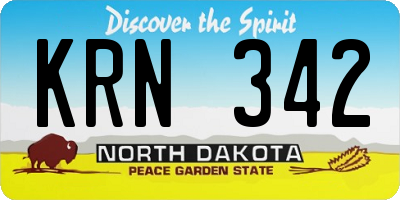 ND license plate KRN342