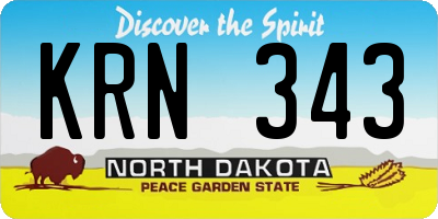 ND license plate KRN343
