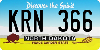 ND license plate KRN366