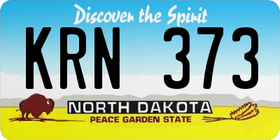 ND license plate KRN373