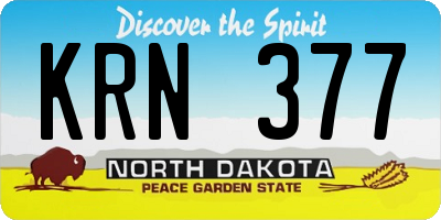 ND license plate KRN377