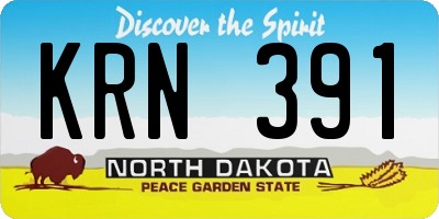 ND license plate KRN391