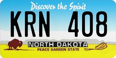 ND license plate KRN408