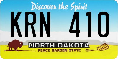 ND license plate KRN410
