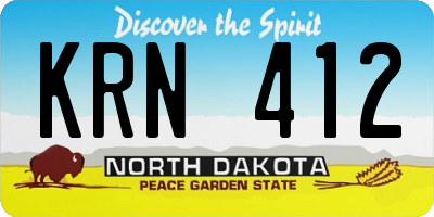 ND license plate KRN412