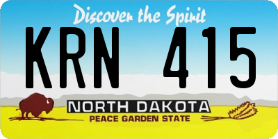 ND license plate KRN415