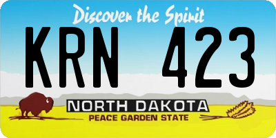 ND license plate KRN423
