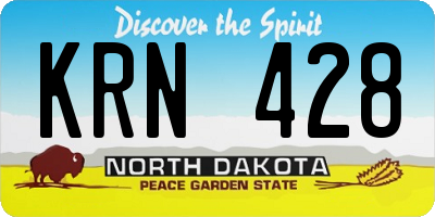 ND license plate KRN428