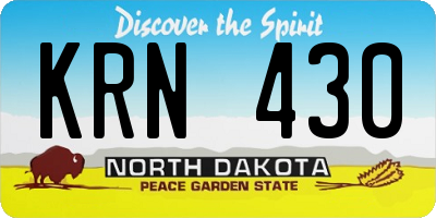 ND license plate KRN430