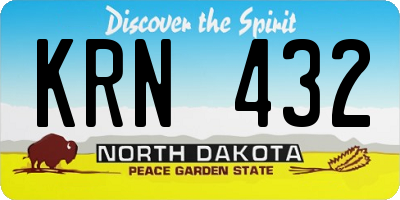 ND license plate KRN432