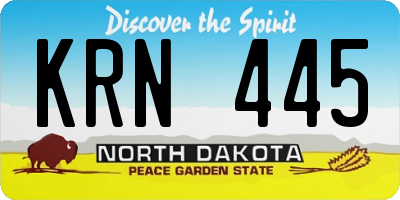 ND license plate KRN445