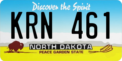 ND license plate KRN461