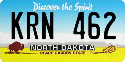 ND license plate KRN462