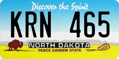 ND license plate KRN465