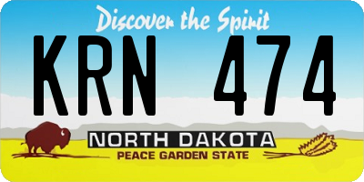 ND license plate KRN474