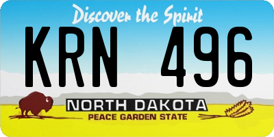 ND license plate KRN496