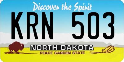 ND license plate KRN503