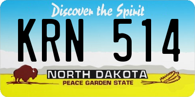 ND license plate KRN514