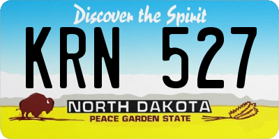 ND license plate KRN527