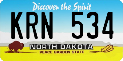 ND license plate KRN534