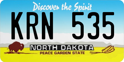 ND license plate KRN535