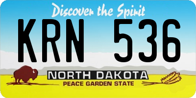 ND license plate KRN536