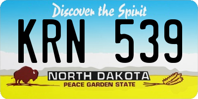 ND license plate KRN539