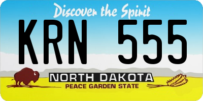 ND license plate KRN555