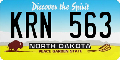 ND license plate KRN563