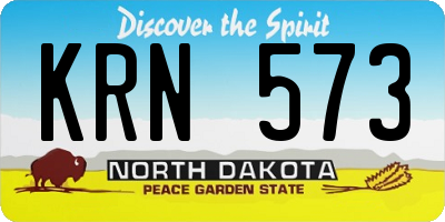 ND license plate KRN573