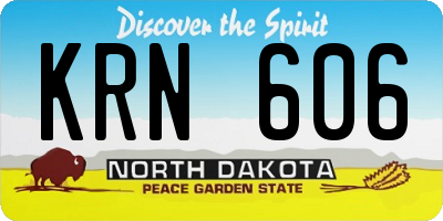 ND license plate KRN606