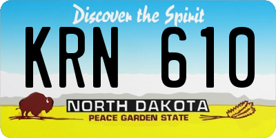 ND license plate KRN610