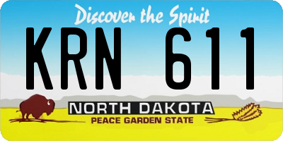 ND license plate KRN611